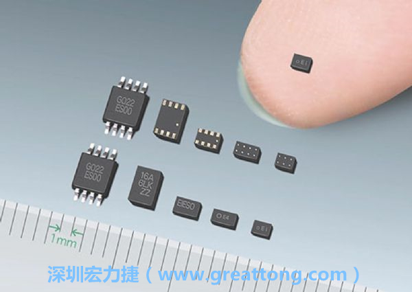 常規(guī)IC與WLP制作的封裝設(shè)計(jì)元件，尺寸有極大的差異，WLP僅需晶粒尺寸就有相同的電氣特性。